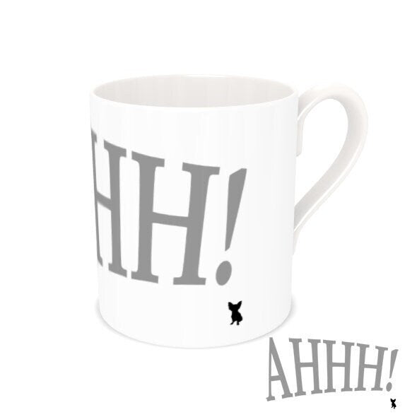 Express Yourself with Our Modern Exclamation Novelty China Mugs! Ahhh! A smile with every sip!