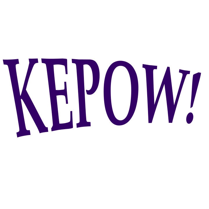 KEPOW! china mug, tea or coffee cup, fun, unique, special, gift idea for the comic book fan in your life. Modern, stylish kitchenware.