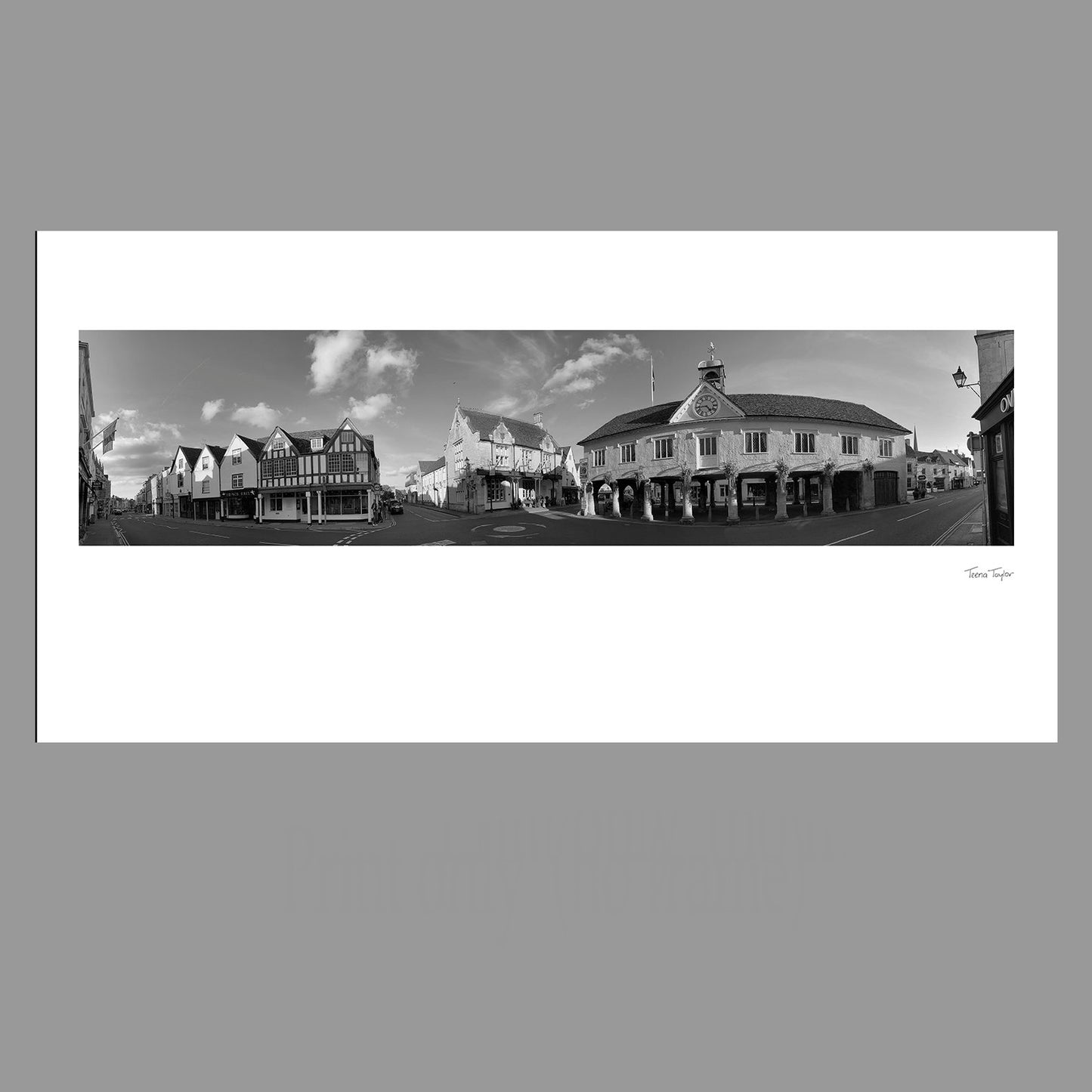 Tetbury Cotswold Townscape, photographic panoramic print of the picturesque Cotswolds village, England, UK. Colour or black and white.