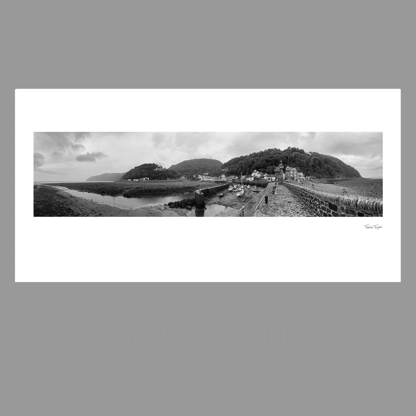 Lynmouth Harbour Panoramic Print - Stunning North Devon Landscape Photography. High quality, archival photographic print, unframed