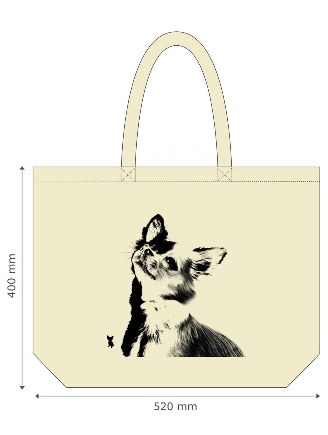 Dog Design Tote bag , premium cotton, 6 stylish, unique designs - Border Terrier, Chihuahua, Jack Russell, Spaniel, Labrador, Dachshund