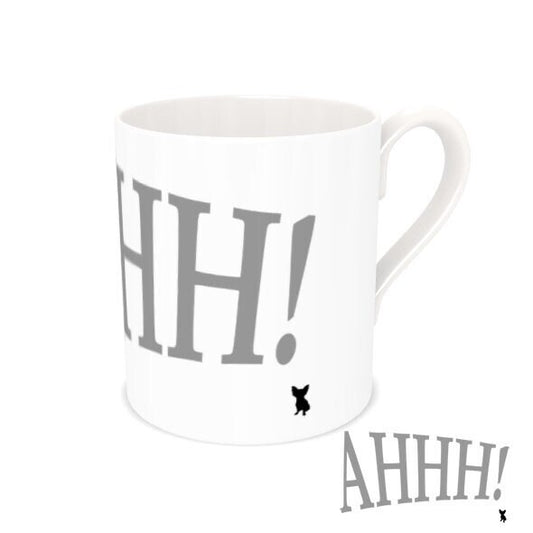 Express Yourself with Our Modern Exclamation Novelty China Mugs! Ahhh! A smile with every sip!