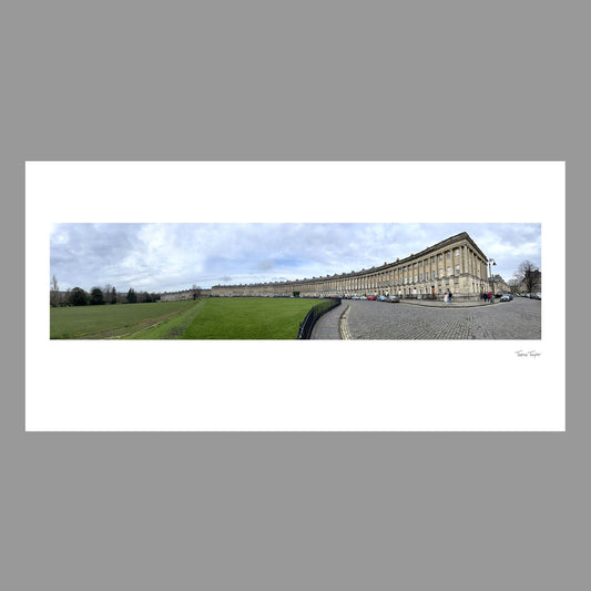 Bath, The Royal Crescent, panoramic cityscape a original photographic print, Somerset, UK. 20x10 inches, as colour or black and white print.