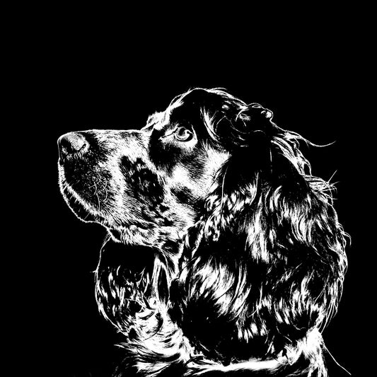 Elevate Your Space with a Spaniel puppy dog-Inspired Cushion (includes poly-fibre pad), two sizes 16" or 20" square.