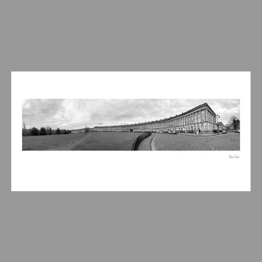Bath, The Royal Crescent, panoramic cityscape a original photographic print, Somerset, UK. 20x10 inches, as colour or black and white print.