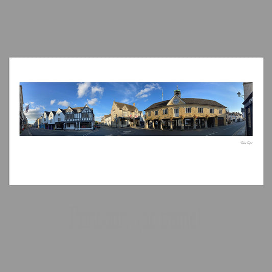 Tetbury Cotswold Townscape, photographic panoramic print of the picturesque Cotswolds village, England, UK. Colour or black and white.