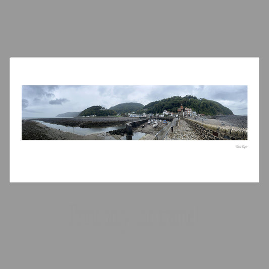 Lynmouth Harbour Panoramic Print - Stunning North Devon Landscape Photography. High quality, archival photographic print, unframed