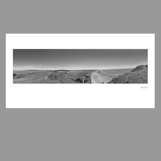 Brean Down panoramic landscape, this original photographic print captures the breathtaking beauty of Brean Down, Somerset. Colour or b/w.