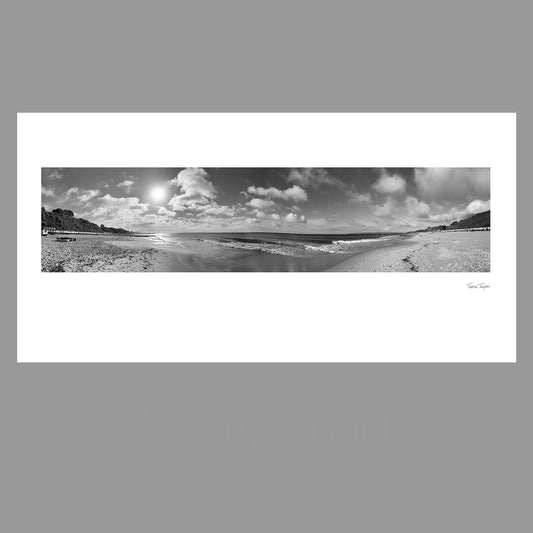 Bournemouth panoramic seascape, this original photographic print captures the breathtaking beauty of Durley Chine Beach. Colour or b/w.
