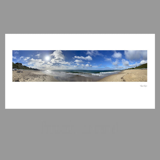 Bournemouth panoramic seascape, this original photographic print captures the breathtaking beauty of Durley Chine Beach. Colour or b/w.